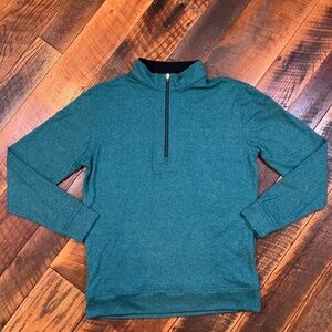 Straight Down Men’s Teal Quarter Zip Pullover Sweatshirt XL Golf Activewear